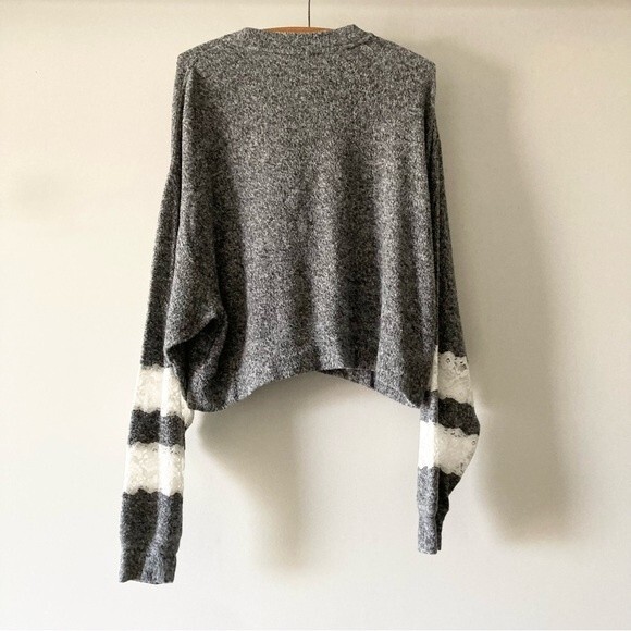 Kooples Sport Sweet Fleece Lace Sweatshirt 3 Large - Picture 4 of 7